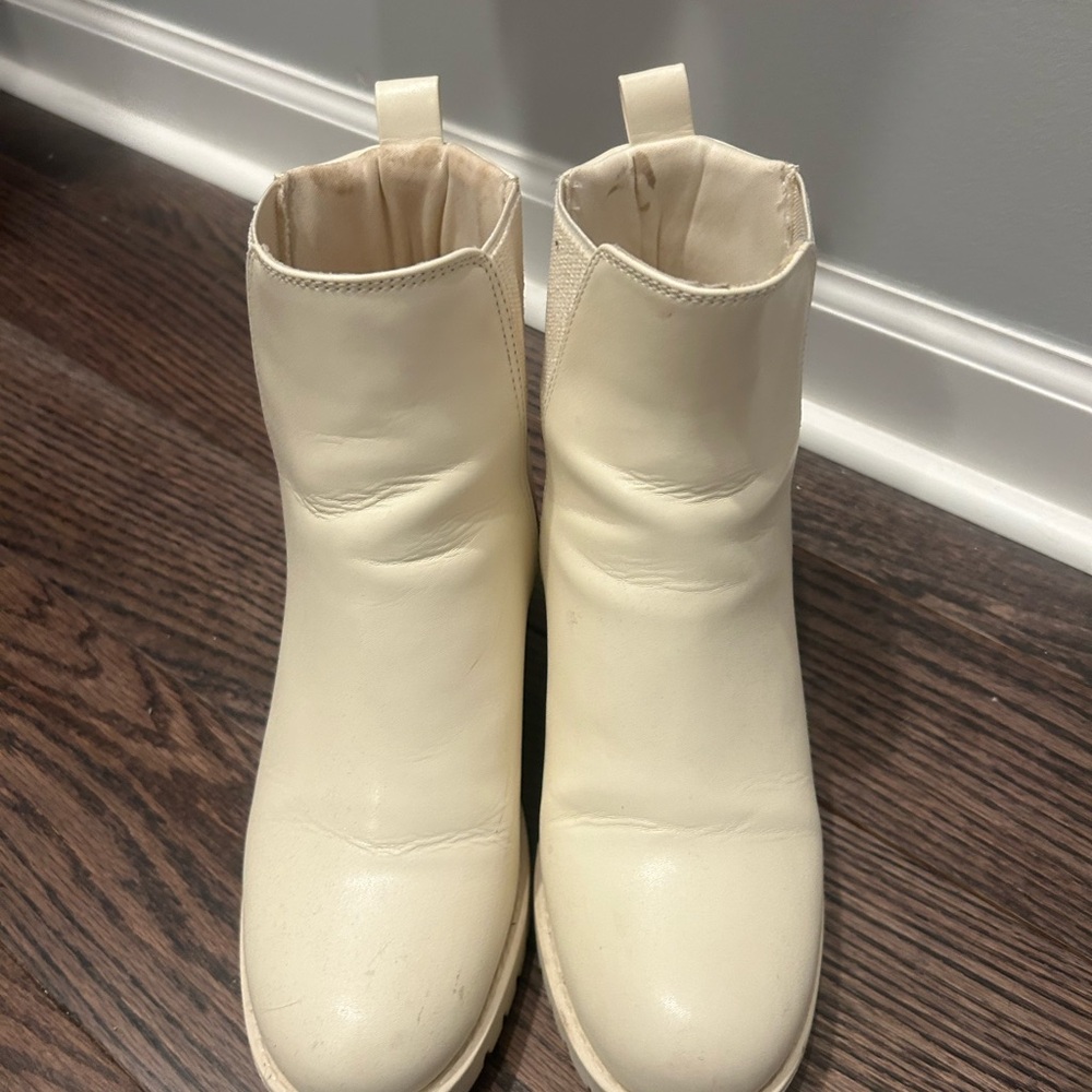 Elegant Cream Ankle Boots